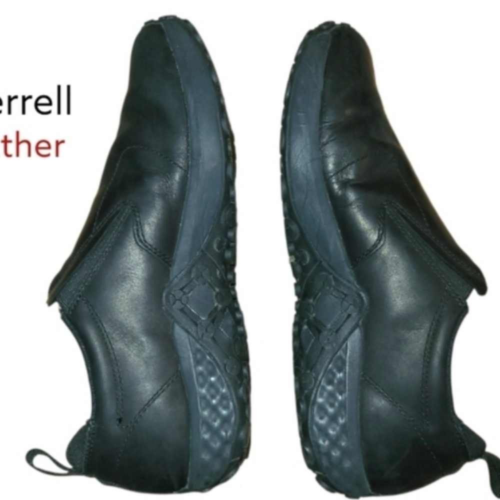 Merrell Leather Jungle Moc Slip On Loafer Casual Dress Walk Shoe Black Man 10.5 - Picture 6 of 10